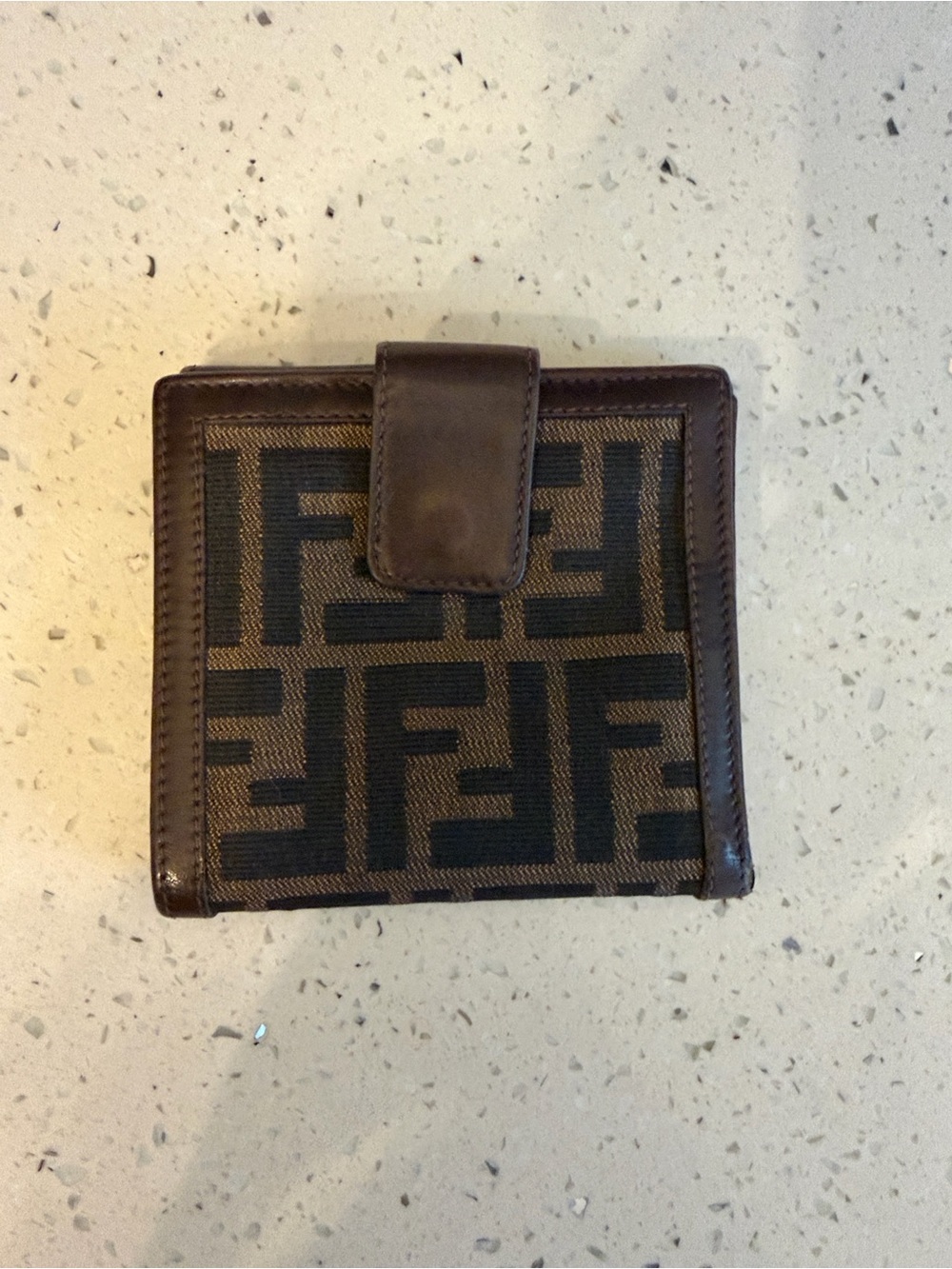 Fendi Brown and Black FF Canvas/leather wallet